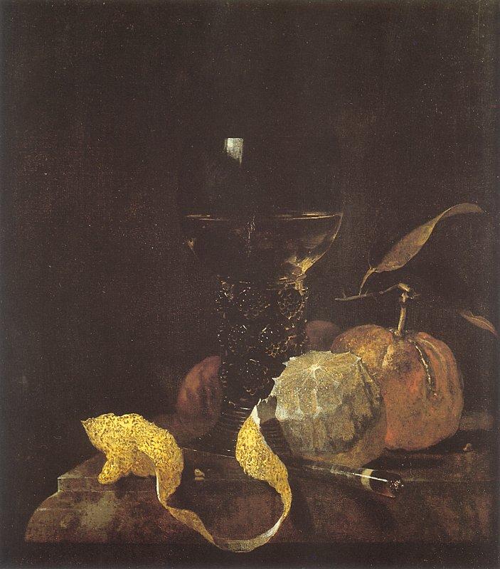 Willem Kalf Still Life with Lemon, Oranges and a Glass of Wine France oil painting art